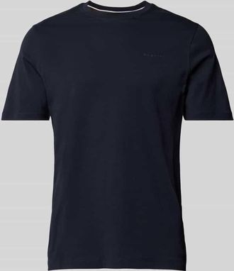 Bugatti T-Shirt mit Label-Print in Marine, Gr&ouml;&szlig;e L
