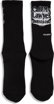 Market Phone Cotton Blend Crew Socks in Black at Nordstrom