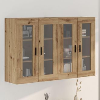 Berkfield Home Wall Mounted Cabinets 2 pcs Artisan Oak 69.5x34x90 cm Engineered Wood in Brown