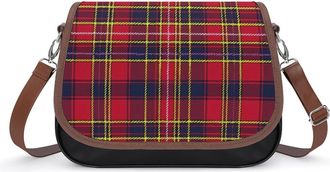 Generic Red Buffalo Scottish Tartan Plaid Checkered Fashion Womens Crossbody Bags Novelty Handbag Shoulder Bag Purse