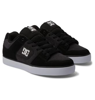 DC Sneaker DC SHOES Pure, Herren, Gr. 11,5(45), schwarz (schwarz, wei&szlig;, battleship), Obermaterial:55, 4% Leder, 44, 6% Synthetik;, Schuhe Sneaker