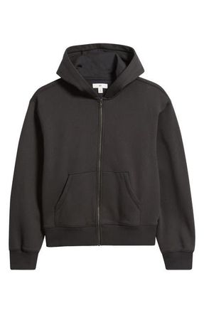 BP. Crop Fleece Zip Hoodie in Black Faded at Nordstrom, Size Xx-Large