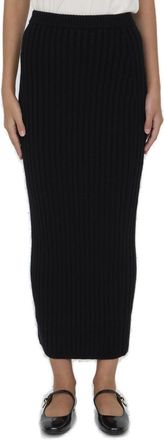 Max Mara Seta High Waist Ribbed-knit Skirt Max Mara