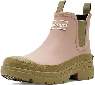 Barbour Nimbus Chelsea Welly Womens Boots Gardenia Pink/Bleached Olive : 10 M, Rubber