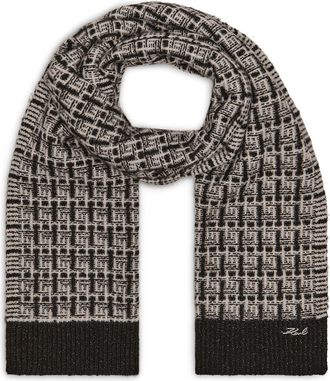 Karl Lagerfeld Tweed Shine Scarf in Black at Nordstrom Rack, Size One Size Oz