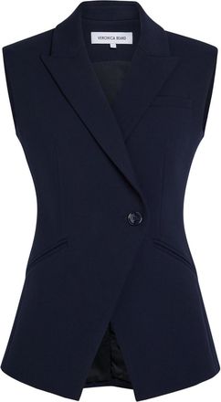 Veronica Beard Ciel Crepe Vest - Navy - 12 (UK16 / XL)