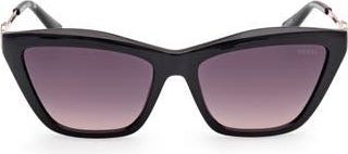 Guess Rectangular Sunglasses in Black/Gradient Smoke at Nordstrom Rack