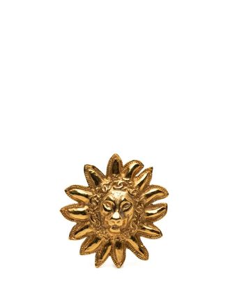Chanel 1970-1980 Gold Plated CC Lion Sun Brooch costume brooch - women - Gold Plated - One Size