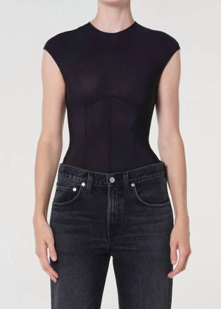 A Gold E Nadia Stretch-Jersey Bodysuit In Black