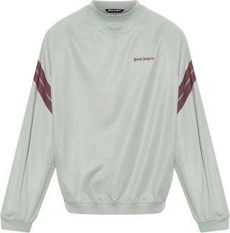 Palm Angels Katoenen sweatshirt met geborduurd logo - Heren - Sweatshirts - Groen - M - Katoen - Hoodies & sweatvesten