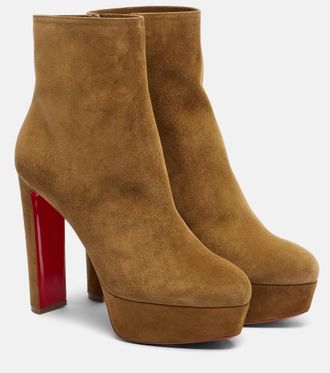 Christian Louboutin Loo Booty 130 suede platform ankle boots