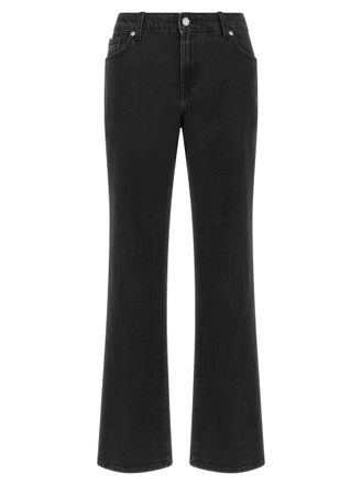 7 For All Mankind Black Flared High Rise Jeans