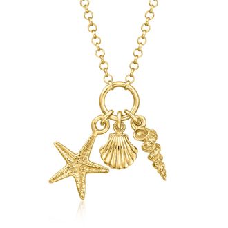 RS Pure by Ross-Simons Italian 18kt Gold Vermeil Sea Life Necklace