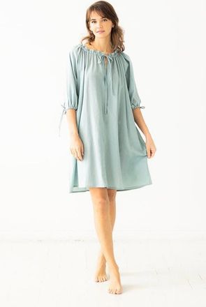 Salua Antoinette Off-Shoulder Cotton Tunic in Sage at Nordstrom, Size Small