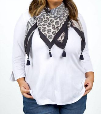 Echo Foulard Square Tassel Scarf In Black Foulard