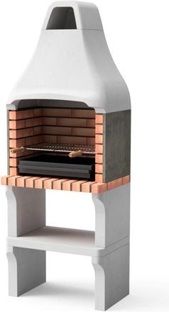 Movelar Barbacoa De Obra Prefabricada De Le&ntilde;a Y Carb&oacute;n Modelo New Iberia Plus Xl (gris, Naranja - 69 X 47 X 190 Cm) Ref: M00012 - Cocina De Exterior Para Jard