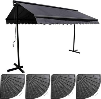 Oviala Toldo a dos aguas de 3x3 m y 4 losas gris