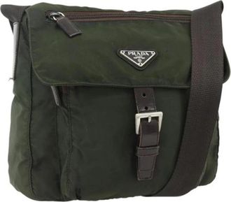 Prada Pre-owned Cross Body Bag - unisex - Vintage Schoudertas - Groen - ONE Size - Leer - Vintage