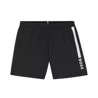 HUGO BOSS Heren Dolfijn Streep Logo Zwemshort (Zwart)