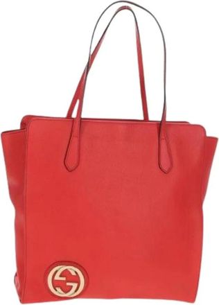 Gucci Pre-owned Tote Bags, female, Red, Size: ONE SIZE Pre-owned Leather Tote