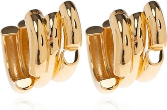 Balenciaga Oorbellen met een gegraveerd logo - Dames - Oorbellen - Geel - ONE Size - Accessoires