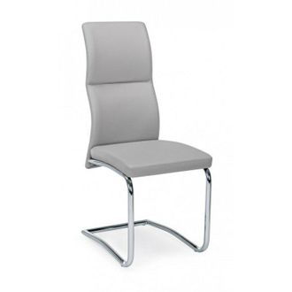 BIZZOTTO Bizzotto - 4x Silla Gris Claro En Ecopiel Thelma 44x58x H104 Cm