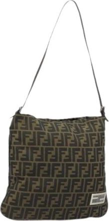 Fendi Pre-owned Zucca Canvas Schoudertas - Dames - Vintage Schoudertas - Bruin - ONE Size - Vintage