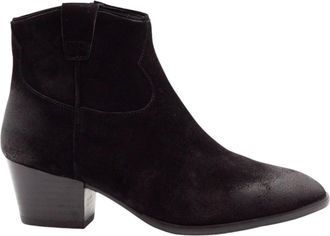 Ash Dark Brown Suede Zip Ankle Boots