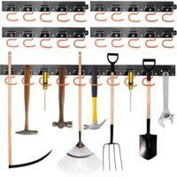OEM Estanter&iacute;a Rnemitery - Ganchos De Almacenamiento Desmontables - Estante Para Garaje Con 4 Rieles De Abs De 41 Cm - 20 Ganchos De Acero Galvanizado - C