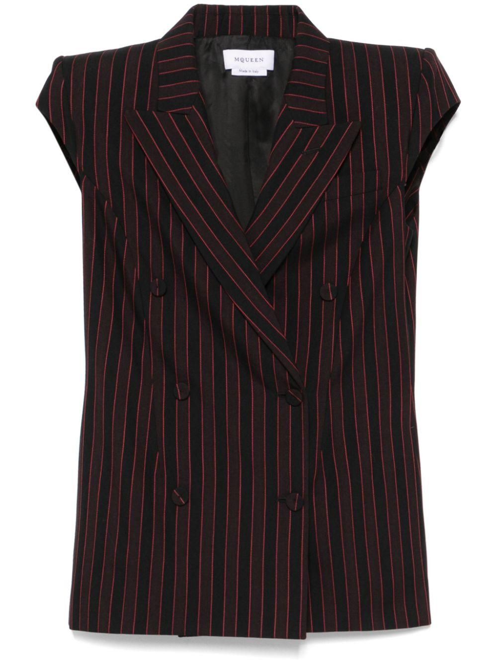 パンツ ALEXANDER MCQUEEN Women Vests 705526QJAAC1000 Black Black Leather vest Alexander McQueen - Vitkac AS