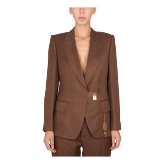 Tom Ford Padlock Single-Breasted Blazer - female - Tom Ford - Blazers - Brown - S - Jackets