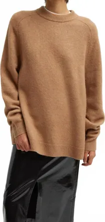 Tibi Hair Oversized Pullover In Camel