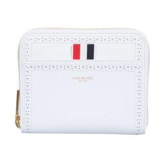 Thom Browne Wallets & Cardholders, female, White, Size: ONE SIZE Pebble Grain Half Zip Around Wallet