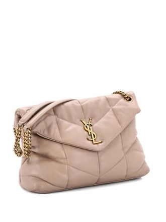 Saint Laurent Loulou Puffer Quilted Leather Medium shoulder bag - women - Calf Leather - One Size - Neutrals