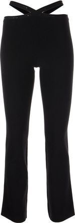 Alexander Wang criss-cross logo-trim leggings - women - Polyamide/Viscose/Spandex/Elastane - M - Black