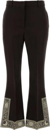 Burberry Dark Brown Flared Flat Front Pant