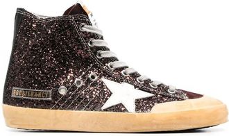 Golden Goose Francy Penstar Glitter Upper Suede Toe Leather Star And