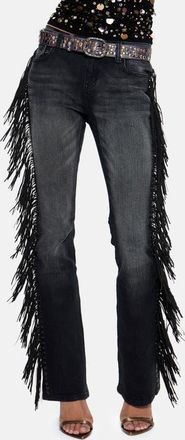 Jaded London El Topo Fringe Bootcut Jeans in Black at Nordstrom, Size 30