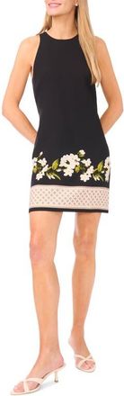 Ted Baker Placed Print Shift Minidress in Rich Black at Nordstrom, Size X-Large