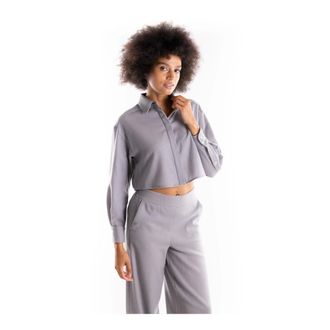 Marella Dames, Blouses & Shirts, Grijs, Maat: S Wol