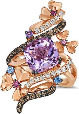 Le Vian Crazy Collection 14K Rose Gold 5.04 Ct. Tw. Diamond & Pink Amethyst Cocktail Ring