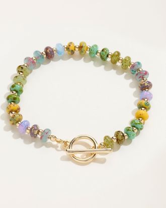 Fat Face FatFace T Bar Beaded Bracelet in Multi Colour