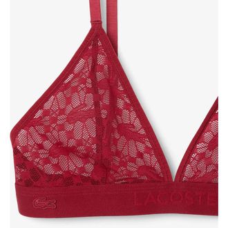 Lacoste Wireless Lace Bra in Bordeaux at Nordstrom, Size X-Large