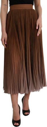 Dolce & Gabbana Gepliceerde Midi Rok Bruin Ombre