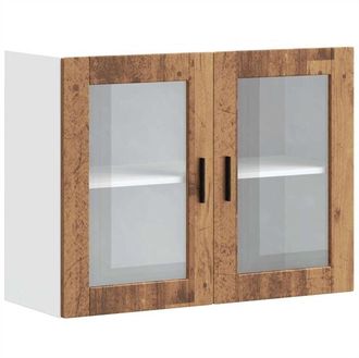 vidaXL Vidaxl - Kitchen Wall Cabinet with Glass Door Porto Old Wood