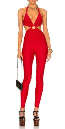 Saint Laurent Red Halterneck Catsuit Size S