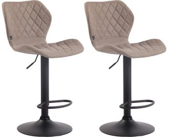 Clp Clp - Set De 2 Taburetes Cork Tapizados En Tela Gris Topo Negro