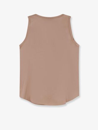 Brunello Cucinelli Womens Stretch Silk Tank Top Beige T-Shirts & Jerseys