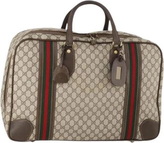 Gucci Pre-owned Weekend Bags, female, Beige, Size: ONE SIZE Pre-owned Vintage Weekend Bag