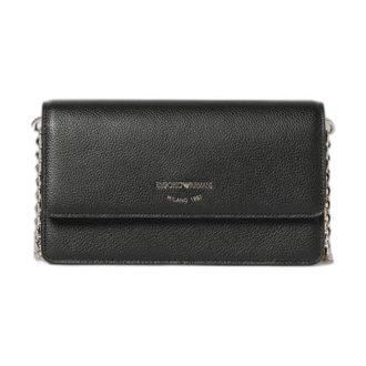 Emporio Armani Chain Strap Clutch Bag - Dames - Tassen - Zwart - Maat: ONE Size Katoen